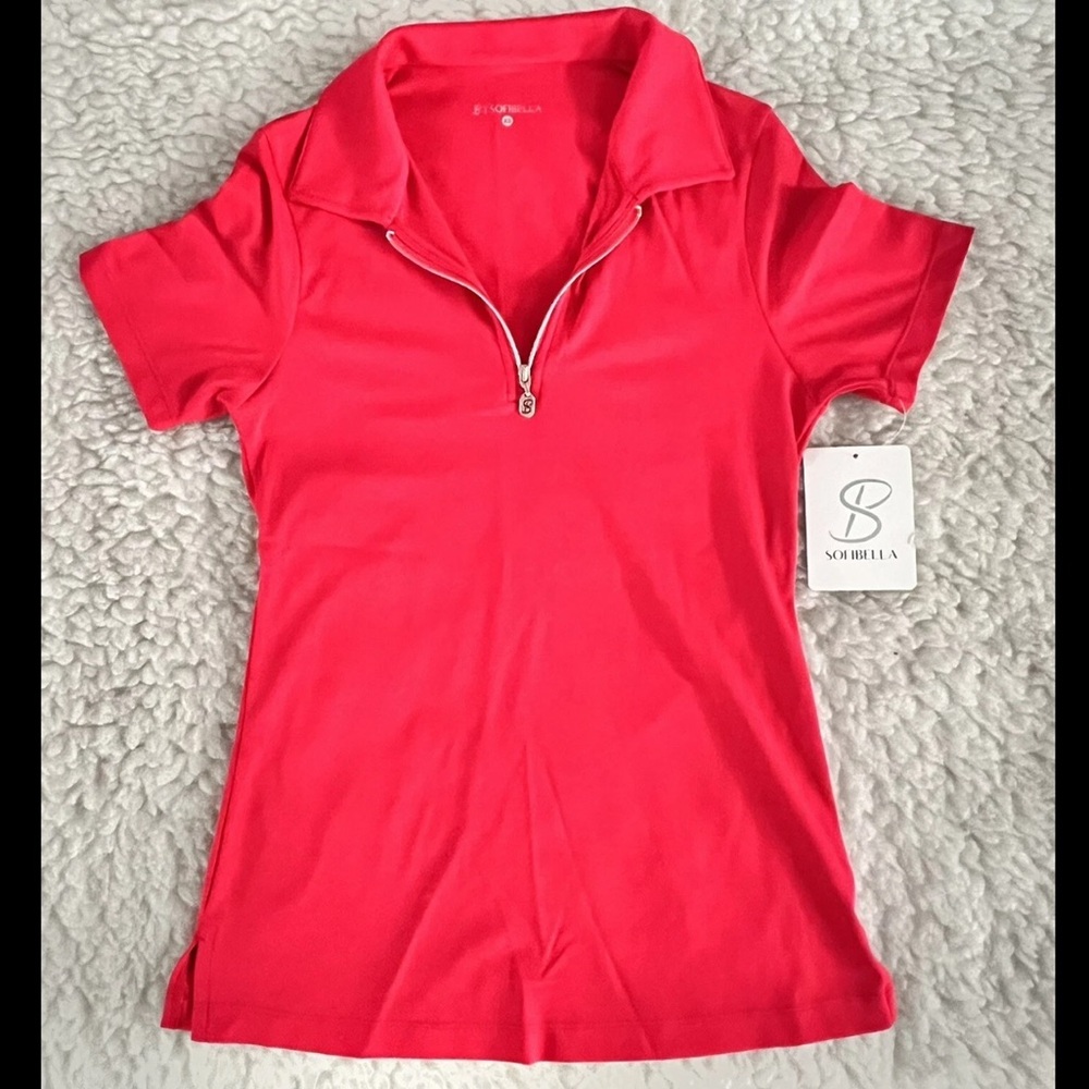 SOFIBELLA LADY NEON GOLF SHORT SLEEVE POLO NEW TAG MSRP $69.00